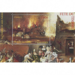 Feuillet de timbre Tentation de Saint Antoine F4689 neuf**.