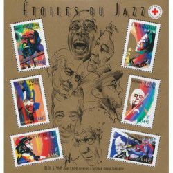Bloc-feuillet de timbres N°50 Étoiles du Jazz neuf**.