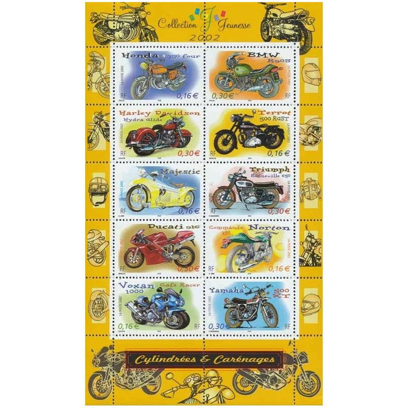 Bloc-feuillet de timbres N°51 Motos neuf**.