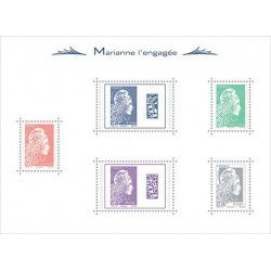 Bloc-feuillet de timbres N°143 Marianne l'engagée neuf**.