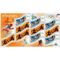 Bloc-feuillet de timbres N°73 Jeux olympiques d'Athènes neuf**.