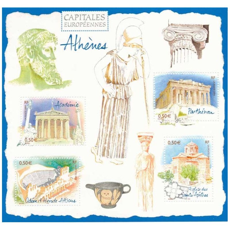 Bloc-feuillet de timbres N°78 Capitale européenne Athènes neuf**.