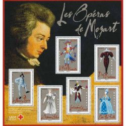 Bloc-feuillet de timbres N°98 Les opéras de Mozart neuf**.