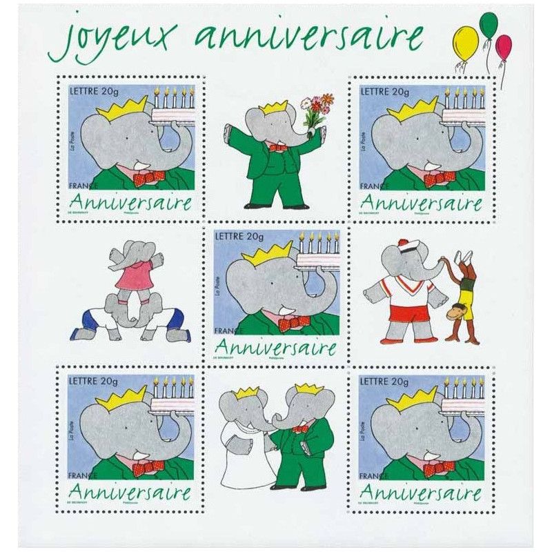 Bloc-feuillet de timbres N°100 Babar neuf**.