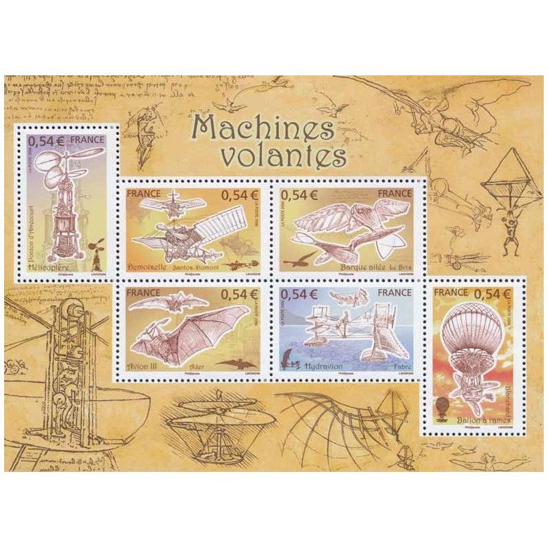 Bloc-feuillet de timbres N°103 Les machines volantes neuf**.