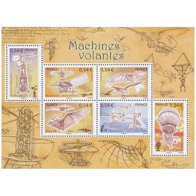 Bloc-feuillet de timbres N°103 Les machines volantes neuf**.