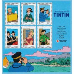 Bloc-feuillet N°109 Les voyages de Tintin neuf**.