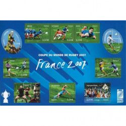 Bloc-feuillet de timbres N°110 Coupe du monde de Rugby neuf**.