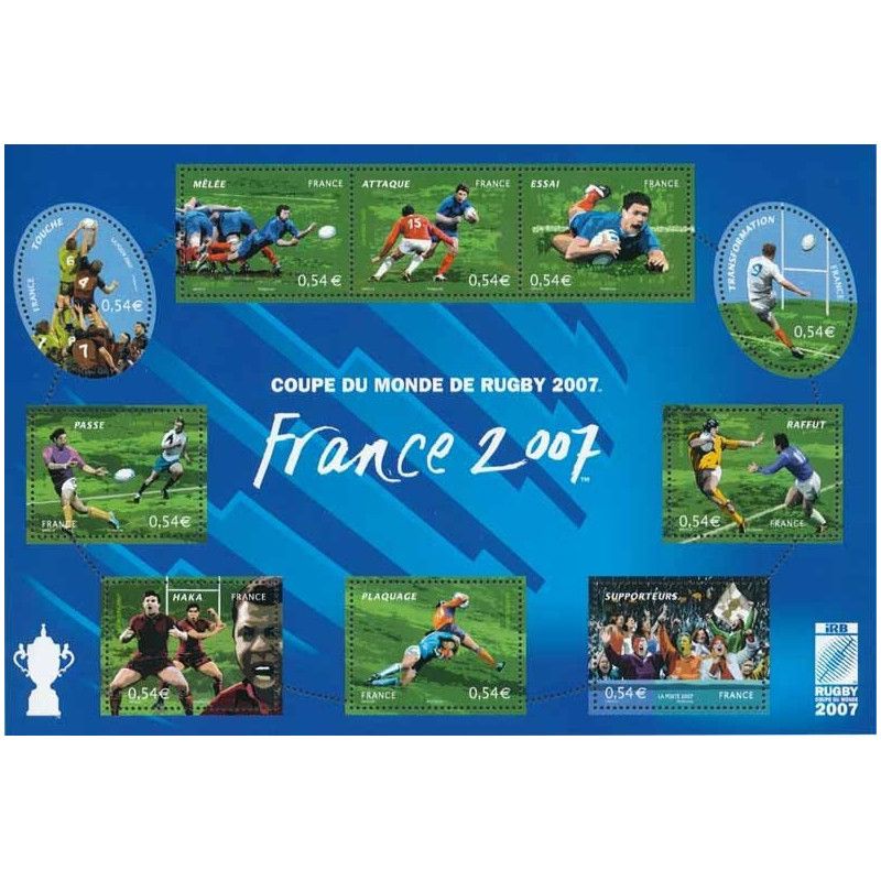 Bloc-feuillet de timbres N°110 Coupe du monde de Rugby neuf**.