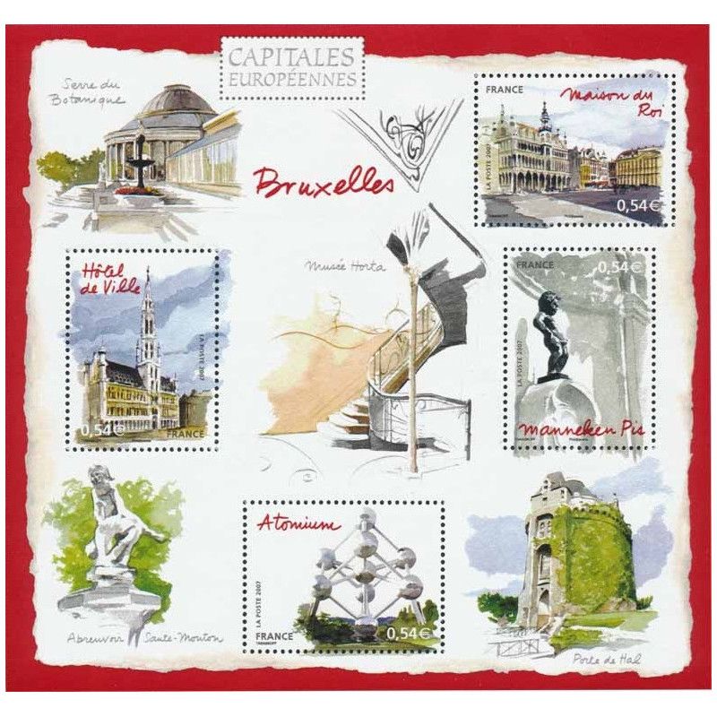 Bloc-feuillet de timbres N°111 Capitale européenne Bruxelles neuf**.