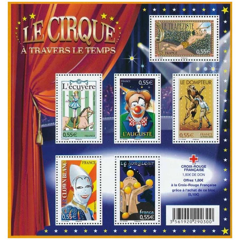 Bloc-feuillet de timbres N°121 Le Cirque neuf**.