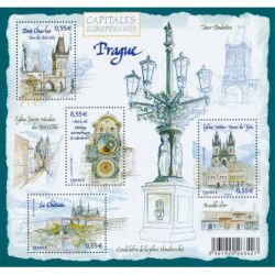 Bloc-feuillet de timbres N°126 Capitale européenne Prague neuf**.