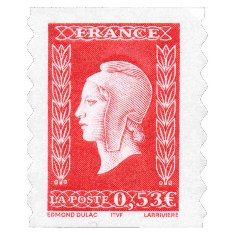Timbre autoadhésif de France N°66 - Marianne de Dulac.