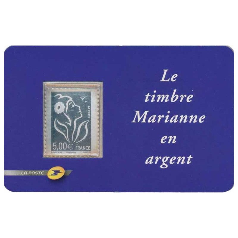Timbre autoadhésif de France N°85 - Marianne de Lamouche argent.