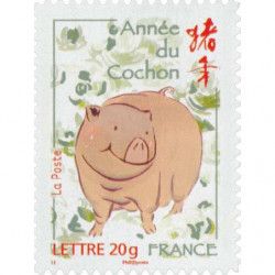 Timbre autoadhésif de France N°103A - Année du cochon.