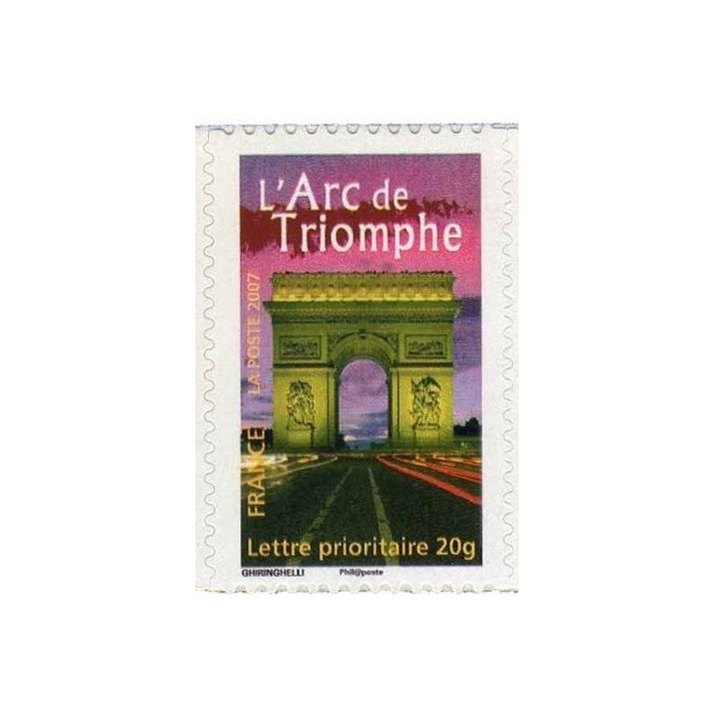 Timbre autoadhésif de France N°113A l'Arc de Triomphe.