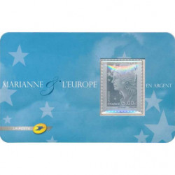 Timbre autoadhésif de France N°193 - Marianne et l'Europe argent.