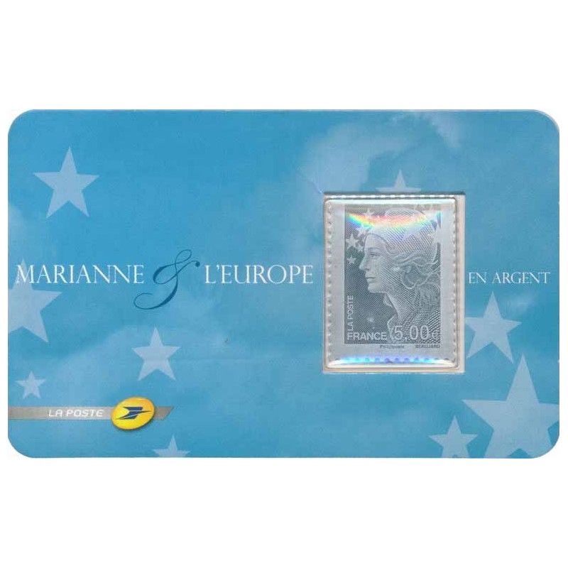 Timbre autoadhésif de France N°193 - Marianne et l'Europe argent.
