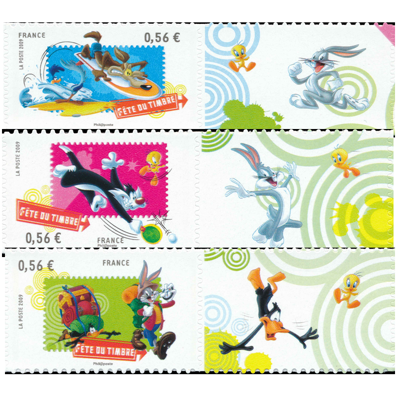 Timbres autoadhésifs de France N°271-273, Looney Tunes.