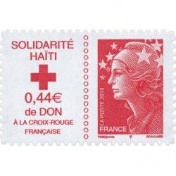 Timbre autoadhésif de France N°388 - Solidarité Haïti.