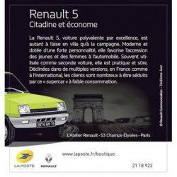 Mini collector Renault 5 en timbre-poste.