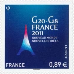 Timbre autoadhésif de France N°598, G20-G8 présidence française.
