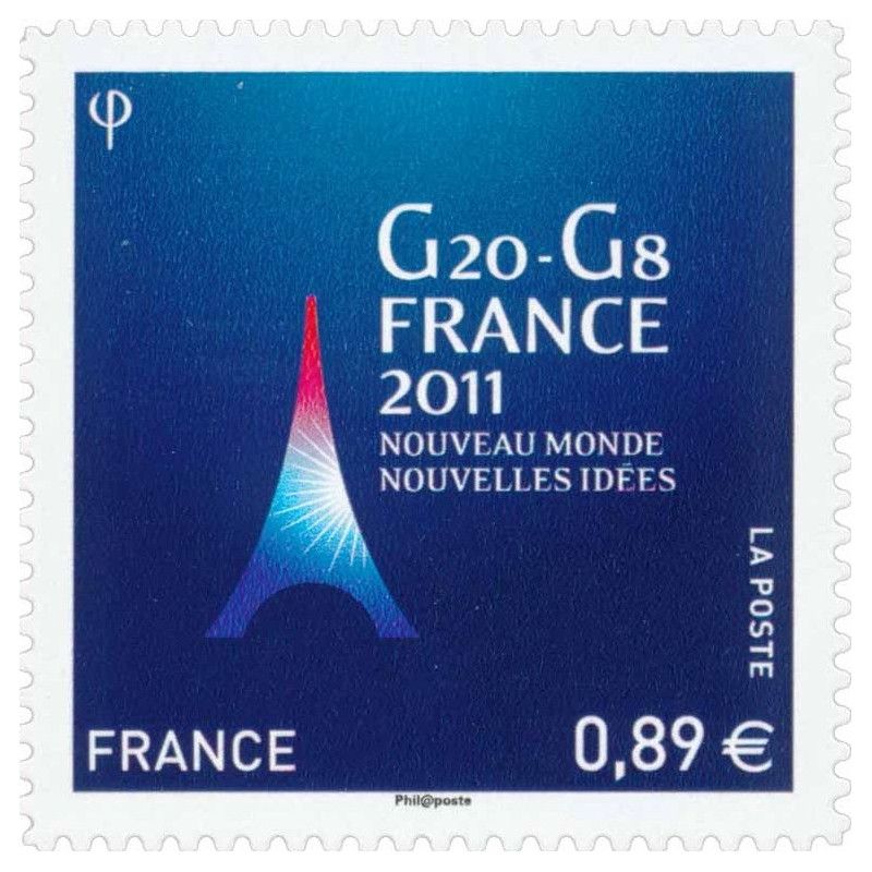 Timbre autoadhésif de France N°598, G20-G8 présidence française.