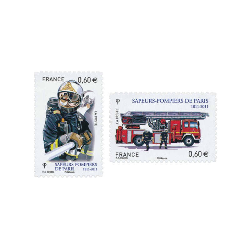 Timbres autoadhésifs de France N°601-602, Sapeurs-pompiers.