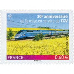 Timbre autoadhésif de France N°603 - TGV 30 ans.