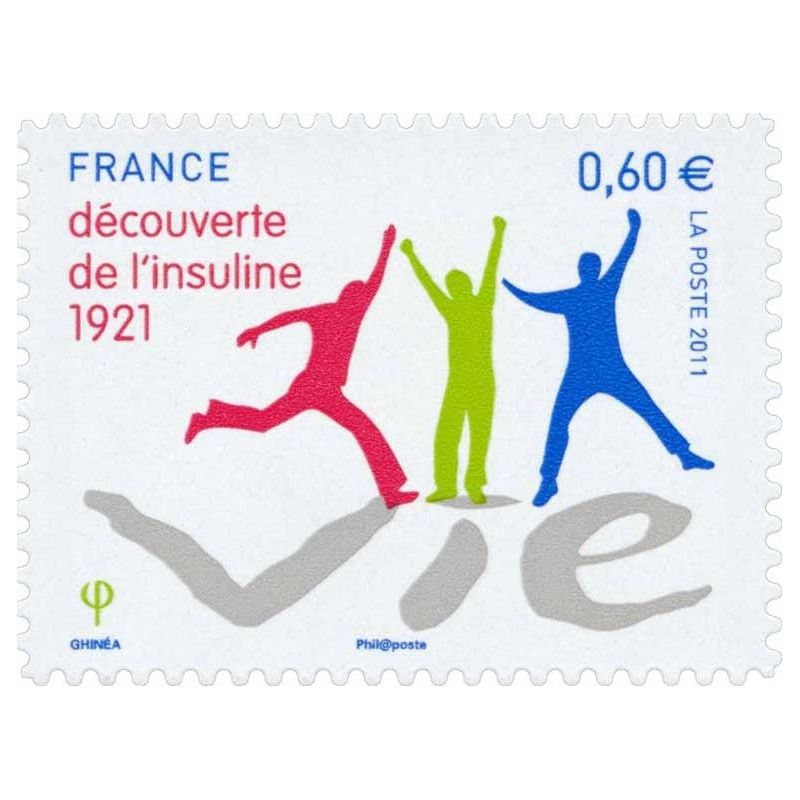 Timbre autoadhésif de France N°635 - L'insuline.