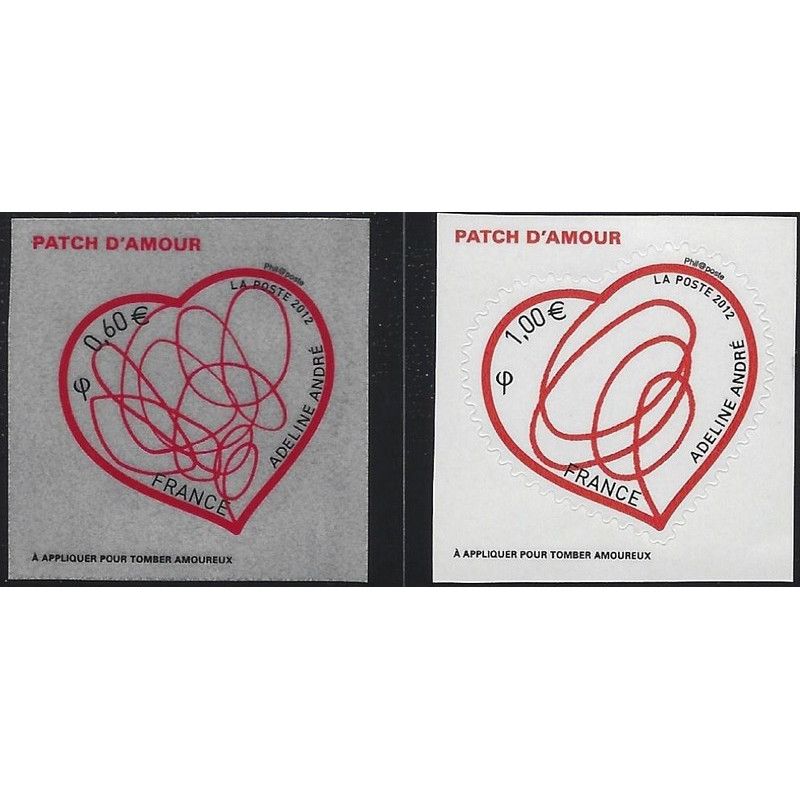 Timbres autoadhésifs de France N°648-649, Patchs d'amour.