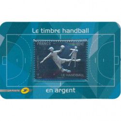 Timbre autoadhésif de France N°738 - Handball argent.