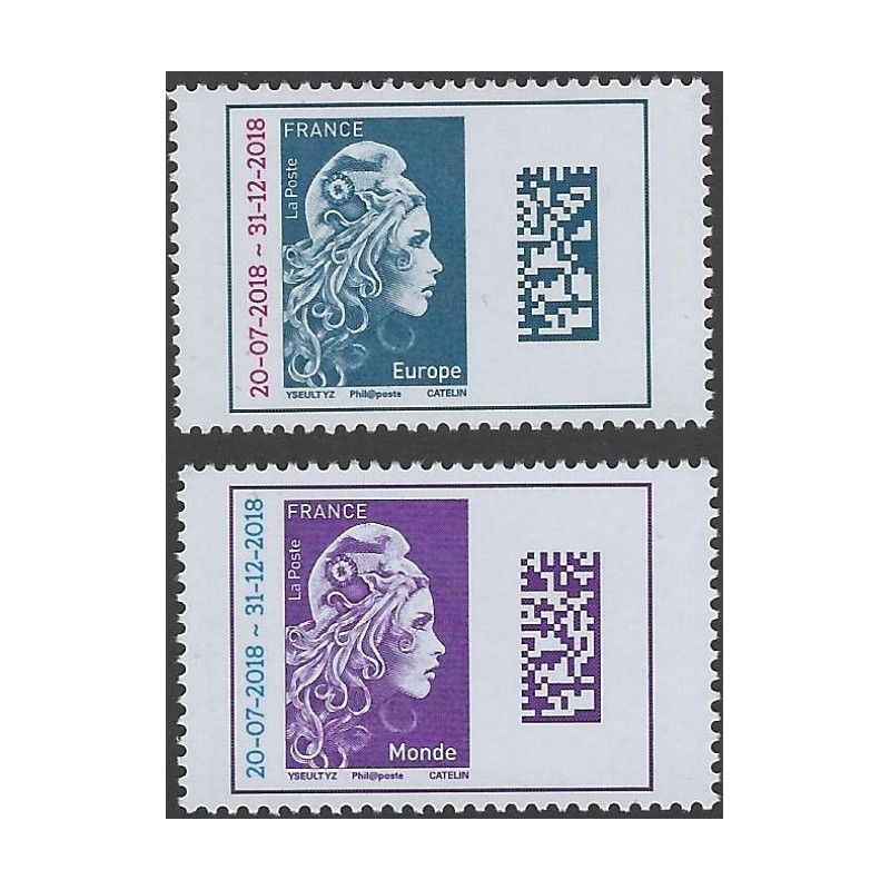 Timbres France 2022 5 valeurs Marianne l'Engagée Nouveau tirage  Philaposte Neuf ** chez philarama37