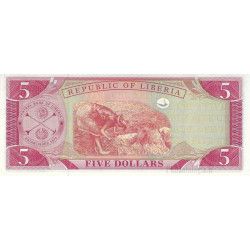 Libéria 5 billets de banque neufs.