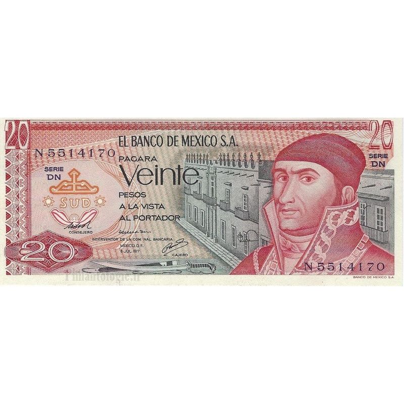 Mexique 5 billets de banque neufs.