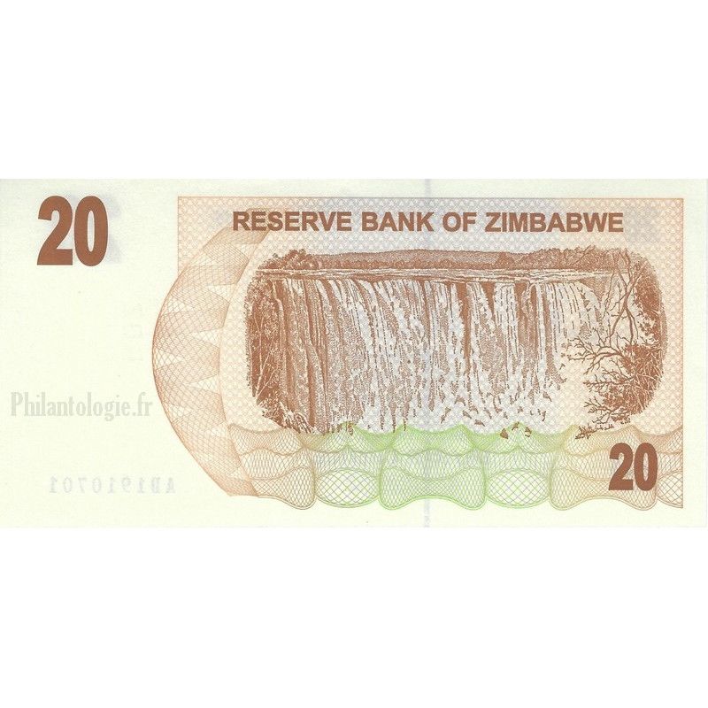 Zimbabwe 5 billets de banque neufs.