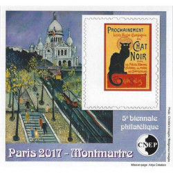 Bloc C.N.E.P. N°74a Le Chat Noir - Montmartre 2017 non dentelé.