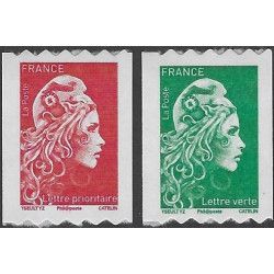 Timbres autoadhésifs de France N°1601-1602, Marianne l'engagée.