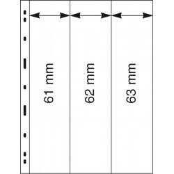 Feuilles Uniplate Lindner transparentes à 3 bandes pour carnets de timbres-postes.