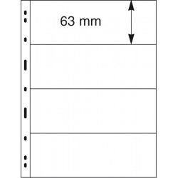 Feuilles Uniplate Lindner transparentes à 4 bandes pour timbres-postes.