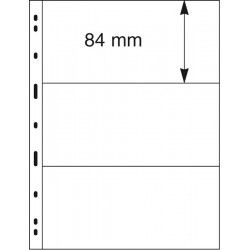 Feuilles Uniplate Lindner transparentes à 3 bandes pour billets de banque.