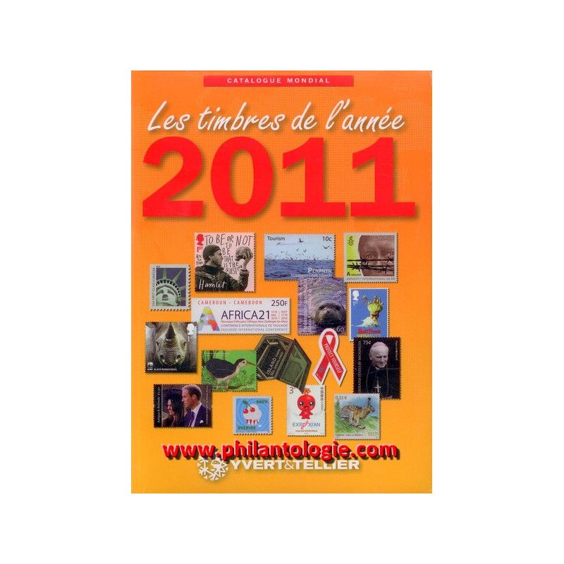 Catalogue Mondial des nouveautés de timbres 2011 en couleurs.