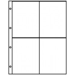 Feuilles de classement A4 à 4 poches pour cartes postales, photos.