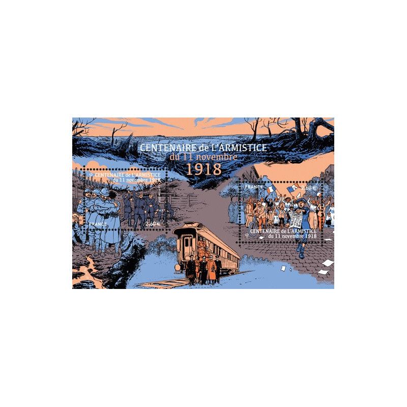 Feuillet de 2 timbres Centenaire de l'armistice F5284 neuf**.