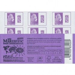 Carnet de 6 timbres Marianne pour l'international "Datamatrix".