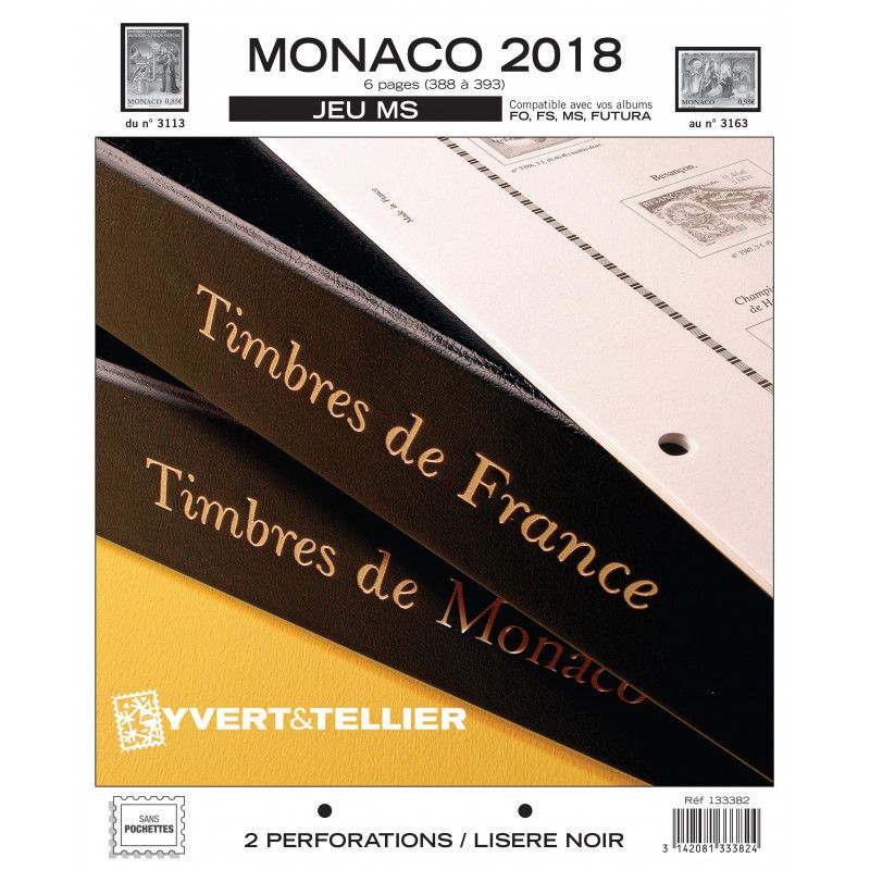 Jeux MS timbres de Monaco 2018 sans pochettes.