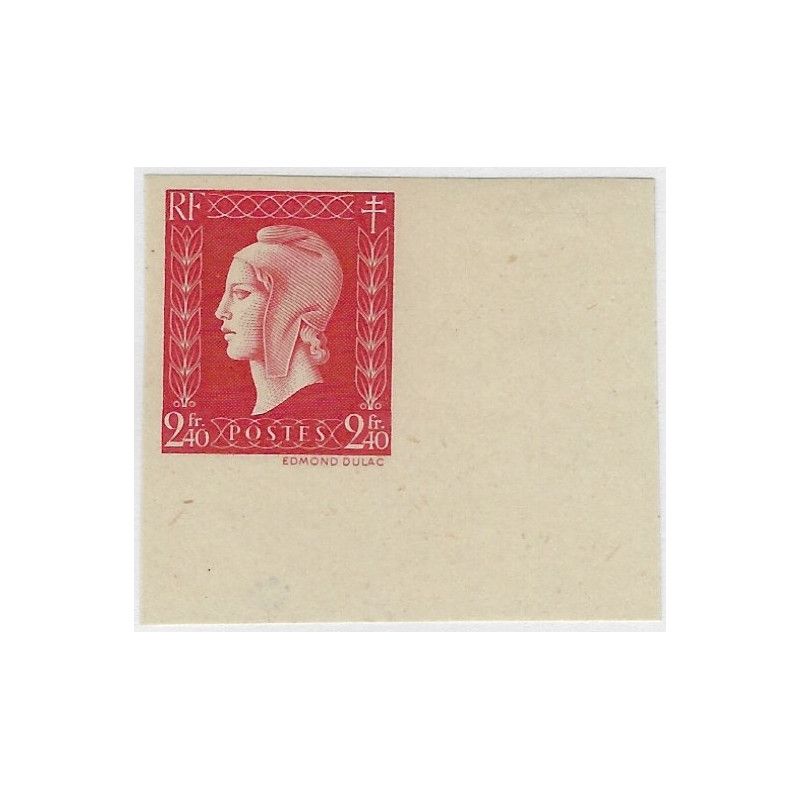 Marianne de Dulac timbre de France N°693a non dentelé neuf**.