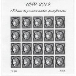 Feuillet de 20 timbres Cérès noire avec tête-bêche N°F5305 neuf**.