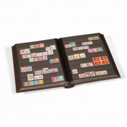 Classeur Leder cuir véritable 64 pages noires pour timbres.