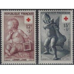 Croix-Rouge 1955 timbres de France N°1048-1049 série neuf**.